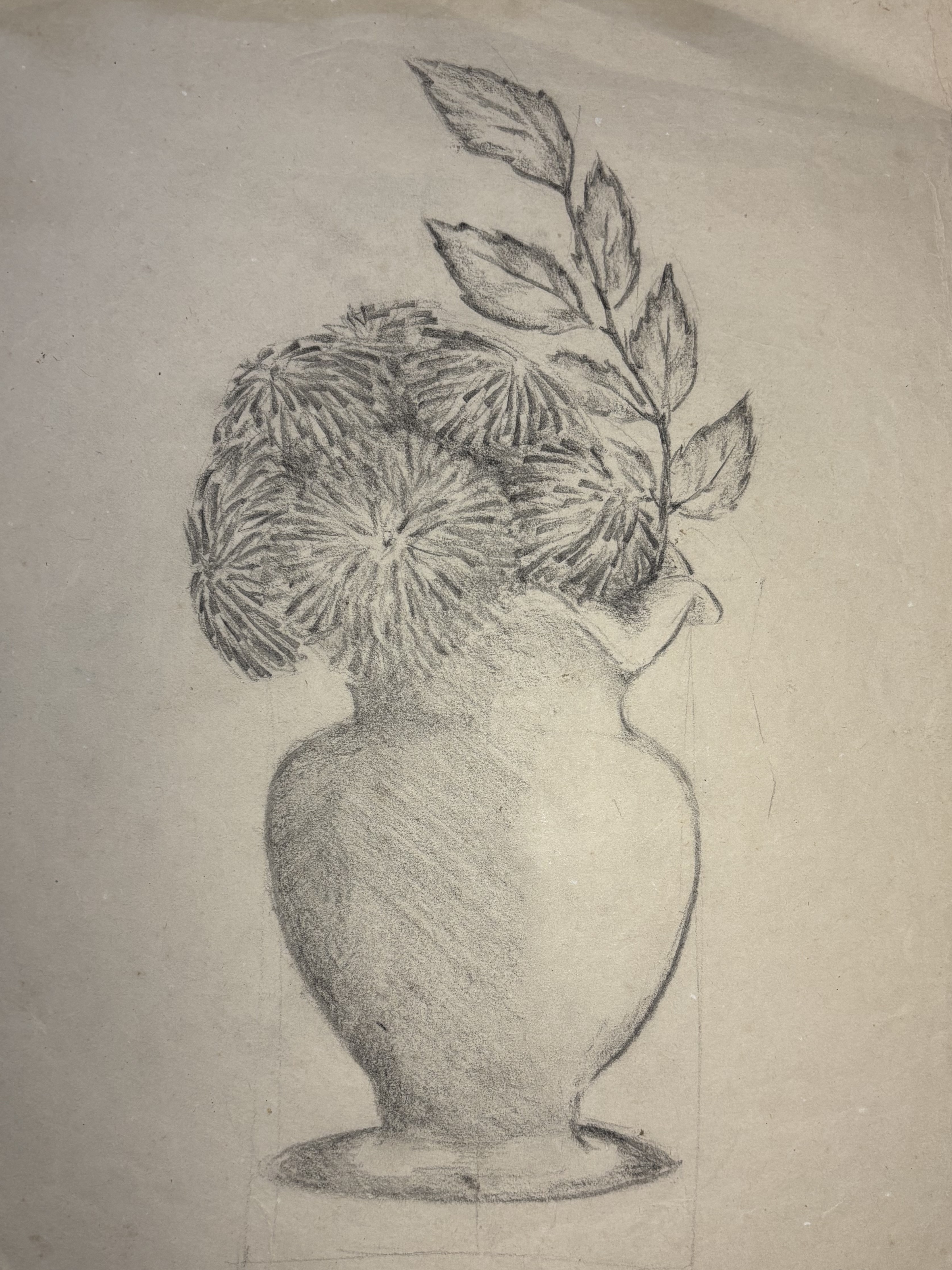 Pencil drawing of a vase, 1988